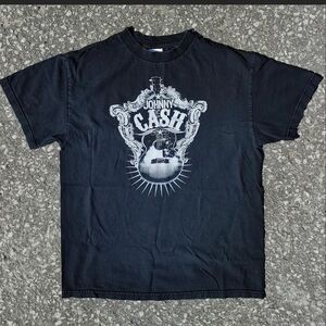 Vtg 2006 Johnny Cash Graphic T-Shirt Tennessee River Black Size M Man in Black